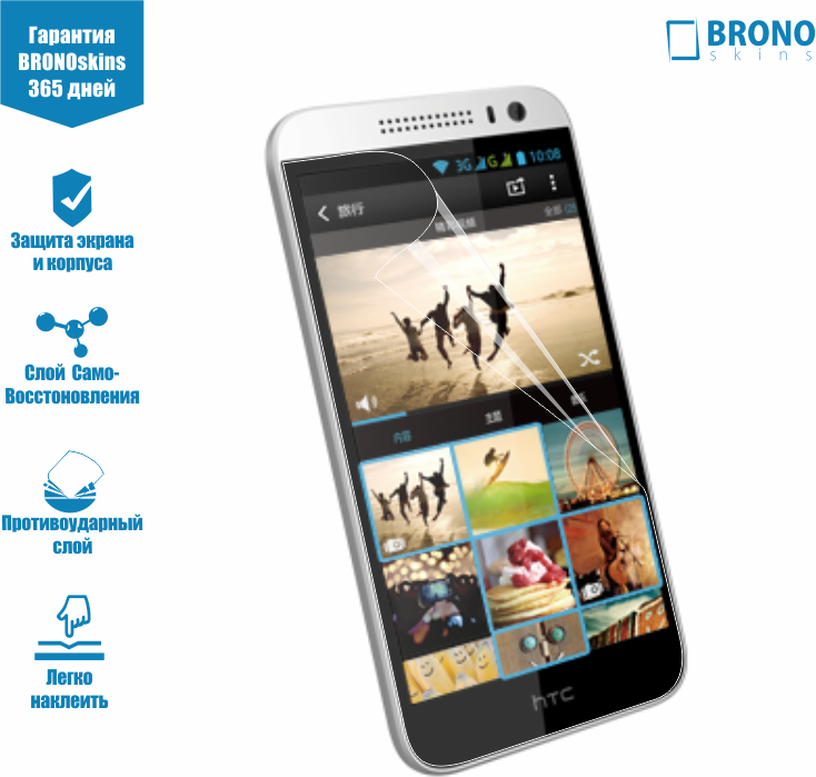 Защитная пленка на HTC Desire 616, Защитное стекло HTC Desire 616, защита экрана и корпуса HTC Desire 616 Броня для HTC Desire 616
