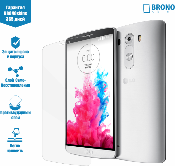 Защитная пленка для LG G3s, Защитное стекло на LG G3s Броня для LG G3s