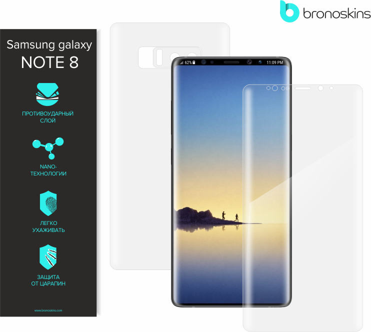 Защитная пленка на Samsung Galaxy Note 8, Защитное стекло на Galaxy Note 8, пленка для samsung Note 8 Samsung Galaxy Note 8 (N950) Защитная броня экрана и корпуса
