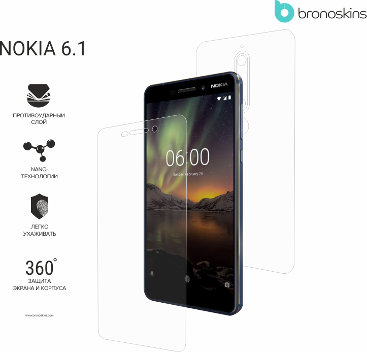 Защитная броня экрана Nokia 6.1 Защитная броня экрана Nokia 6.1